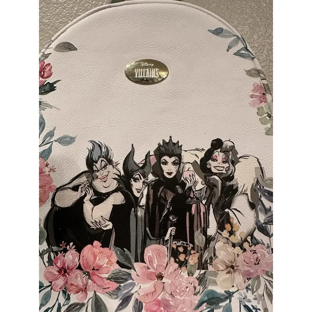 Loungefly Disney Villain White Floral Mini Backpack Ursula Maleficent Evil Queen